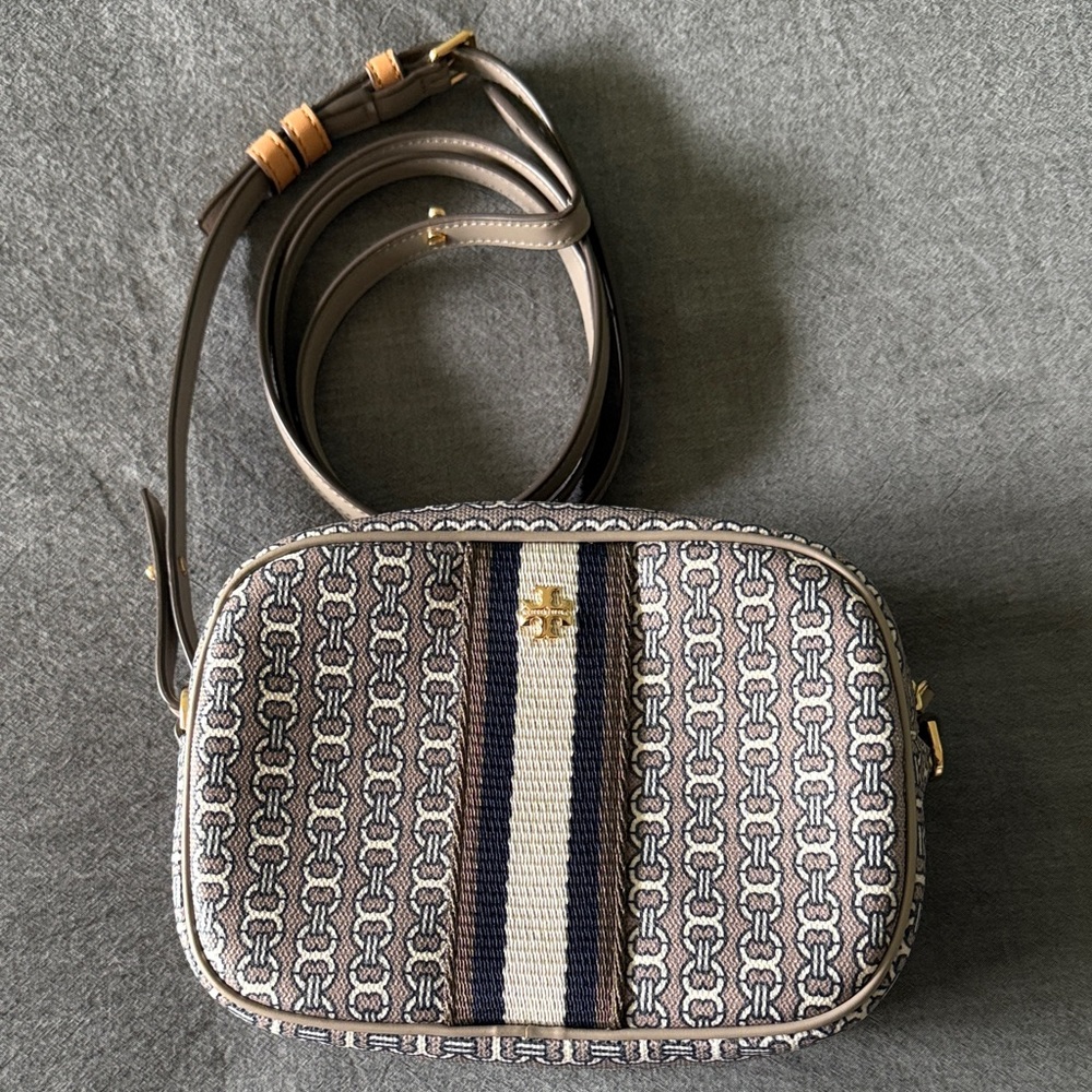 Tory Burch Navy and Gray Crossbody Bag
